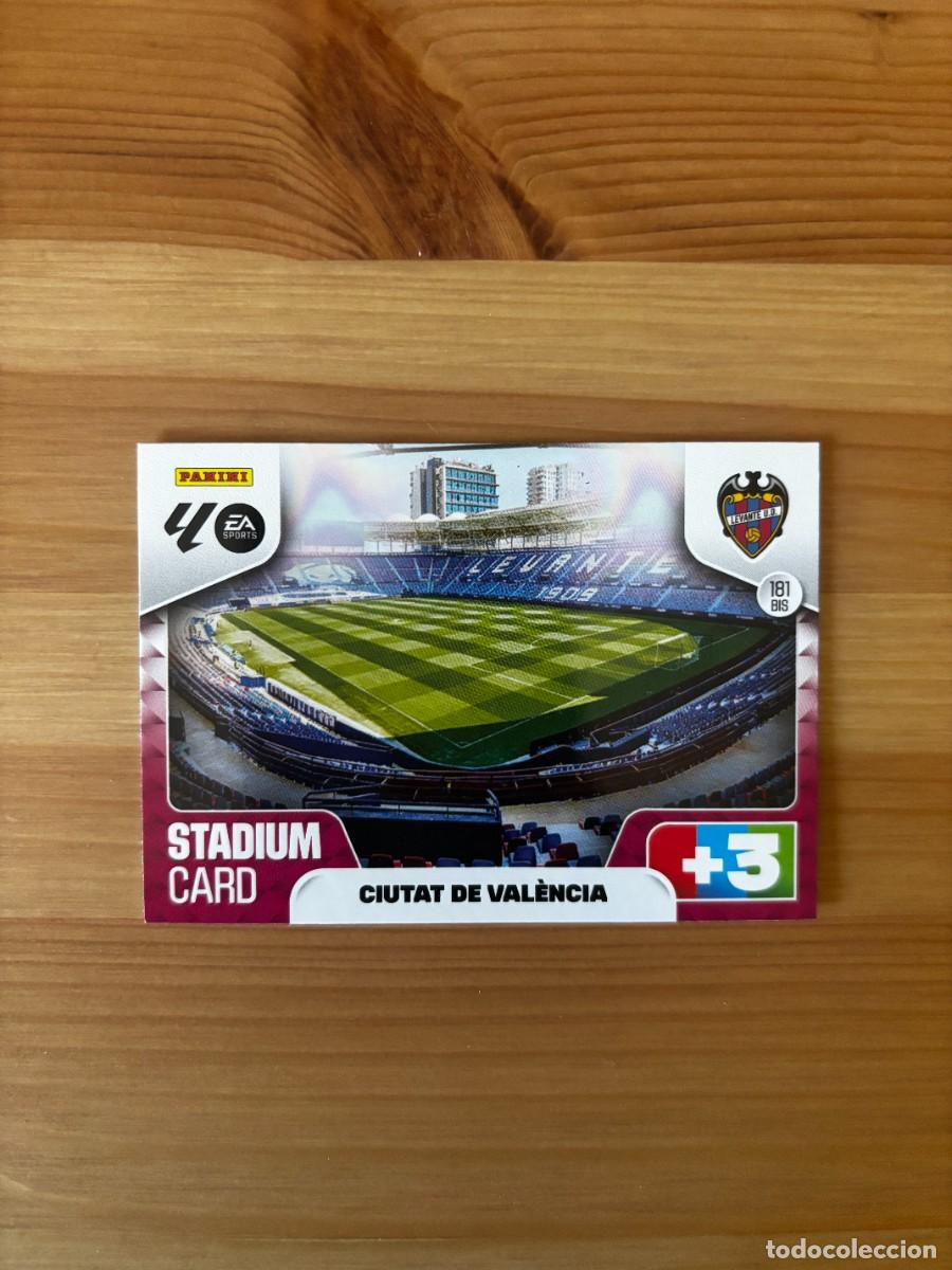 Cromos de f&uacute;tbol: ESTADIO CIUTAT DE VAL&Eacute;NCIA LEVANTE n&uacute;mero 181 Bis cromo Adrenalyn XL 25-26 2025-2026
