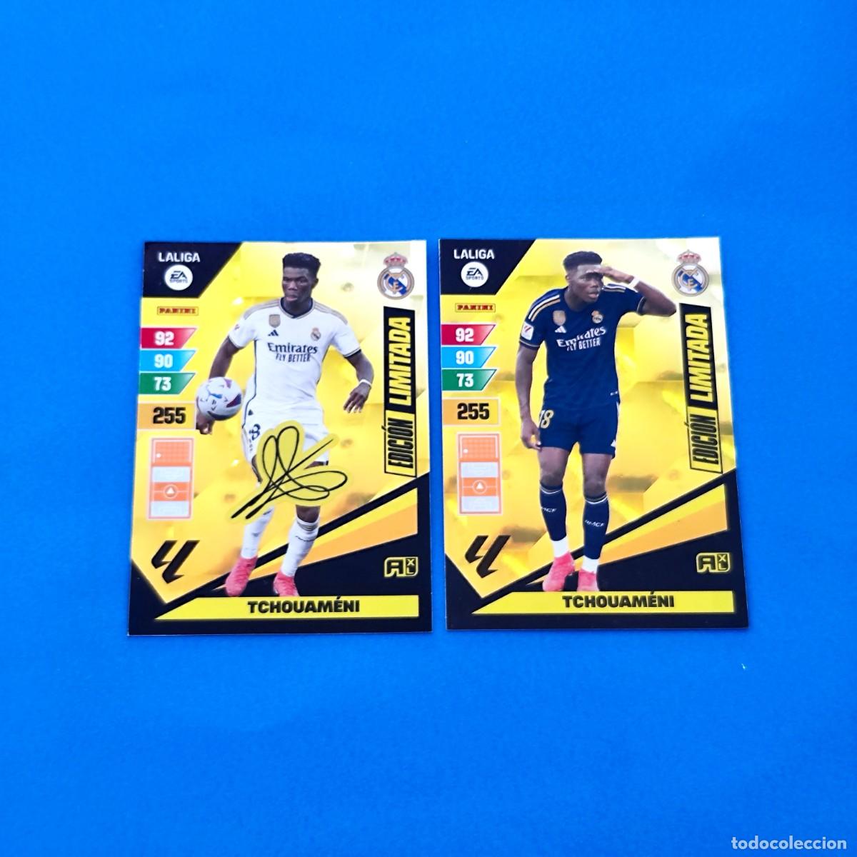 Cromos de f&uacute;tbol: Adrenalyn 2023 2024 / 23 24 Tchouameni Edici&oacute;n Limitada firmada y sin firmar Real Madrid