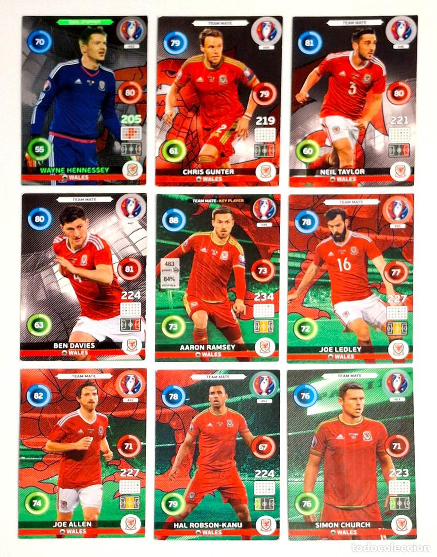 Football Stickers: 9 cards de Wales Gales, Mundial Russia 2018 Adrenalyn