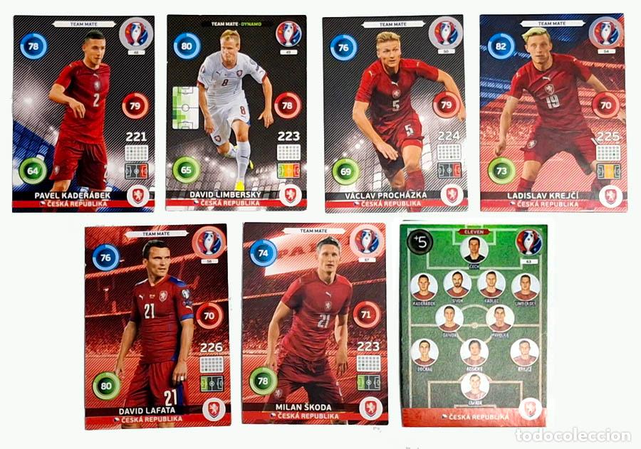Football Stickers: 7 cards de ?esk&aacute; Republika Rep&uacute;blica Checa, Mundial Russia 2018 Adrenalyn