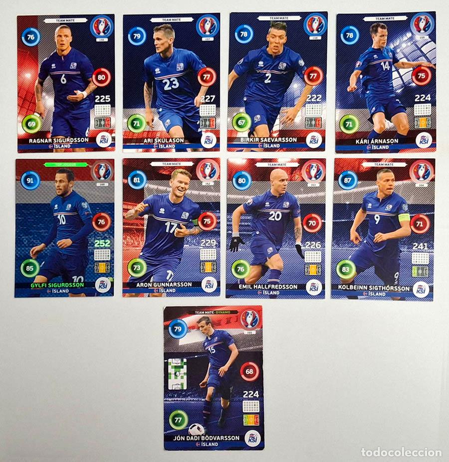 Football Stickers: 9 cards de Island Islandia, Mundial Russia 2018 Adrenalyn