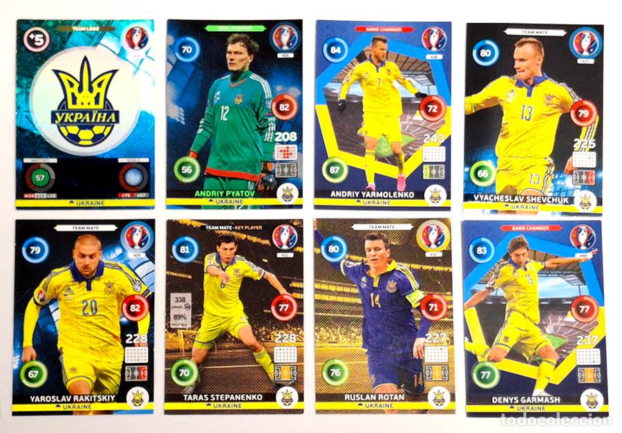 Football Stickers: 8 cards de Ukraine Ucrania, Mundial Russia 2018 Adrenalyn