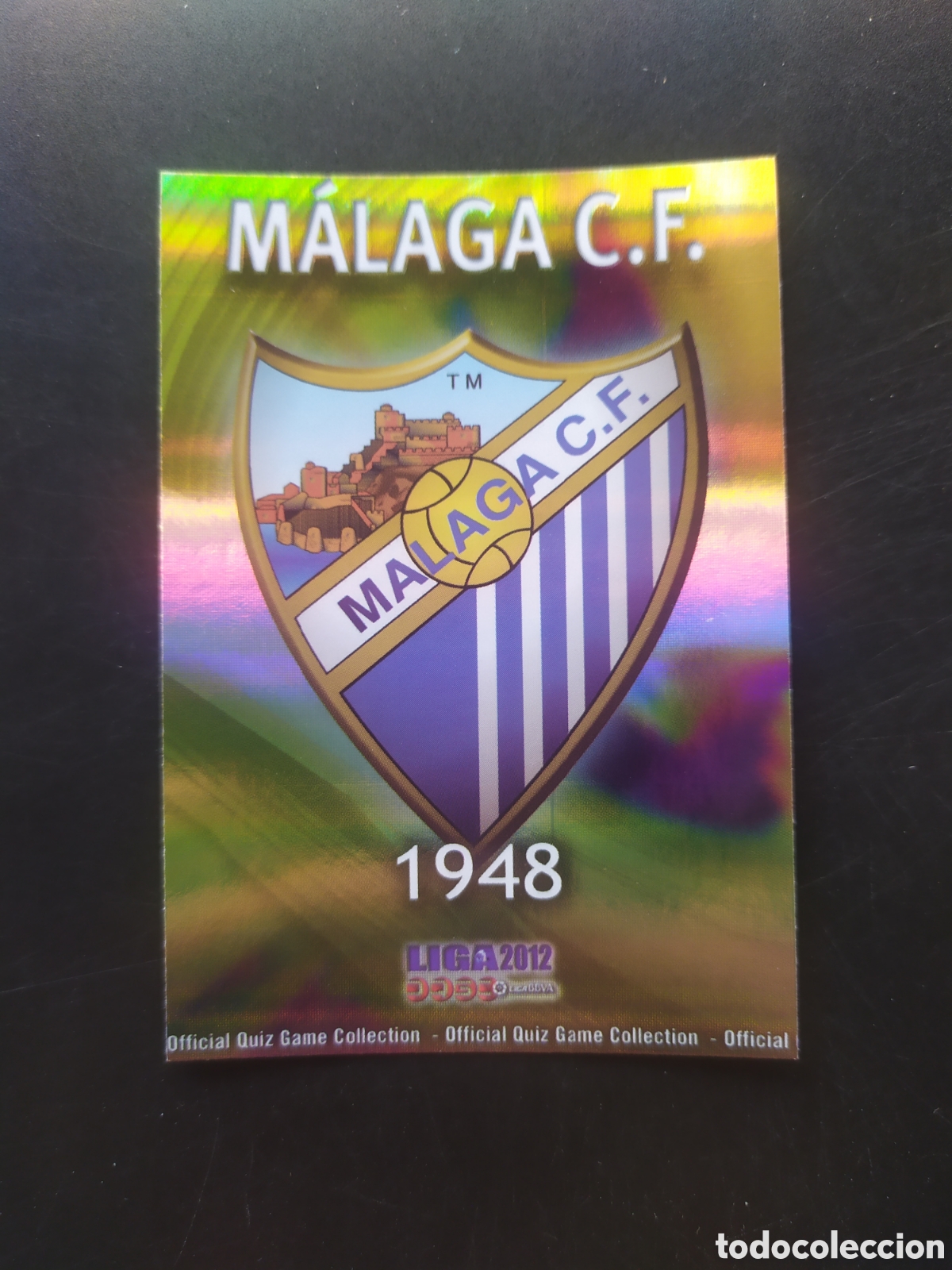Cartes &agrave; collectionner de Football: Mundicromo fichas Liga 2011 2012 11 12 escudo brillo rayas n&deg; 271 Malaga