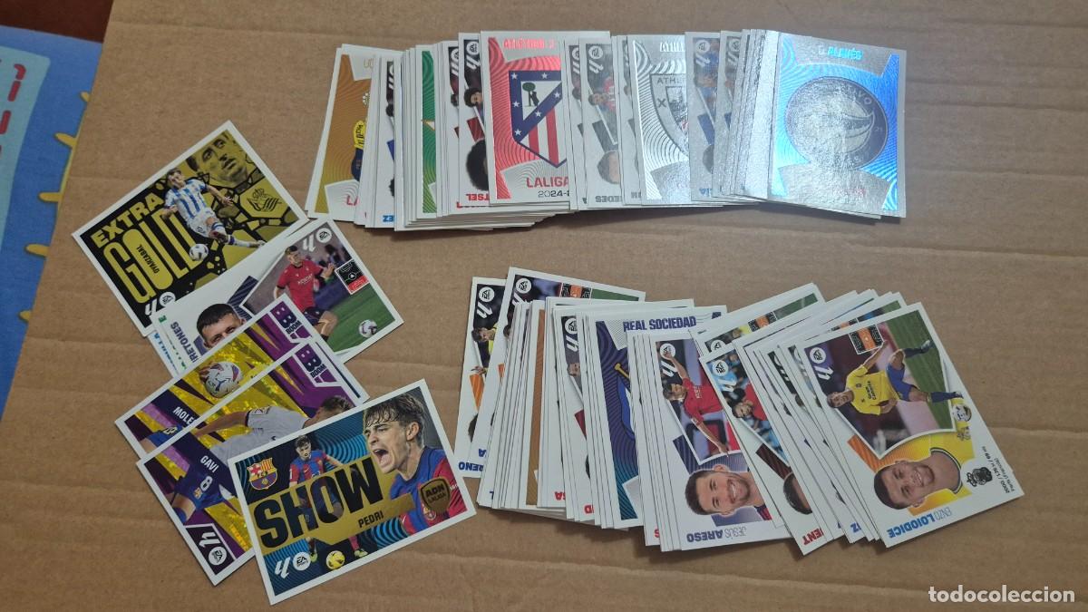 Cromos de f&uacute;tbol: LOTE LIGA EDICIONES ESTE 2024 2025 (2024 25) 127 CROMOS SIN REPETIR REGALO ALBUM ESTROPEADO