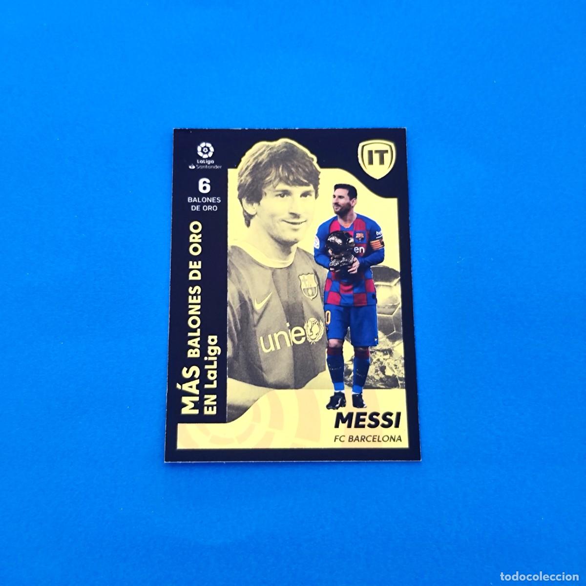 Cromos de f&uacute;tbol: Liga Este 2021 2022 / 21 22 Messi Barcelona M&aacute;s Balones de Oro en La Liga