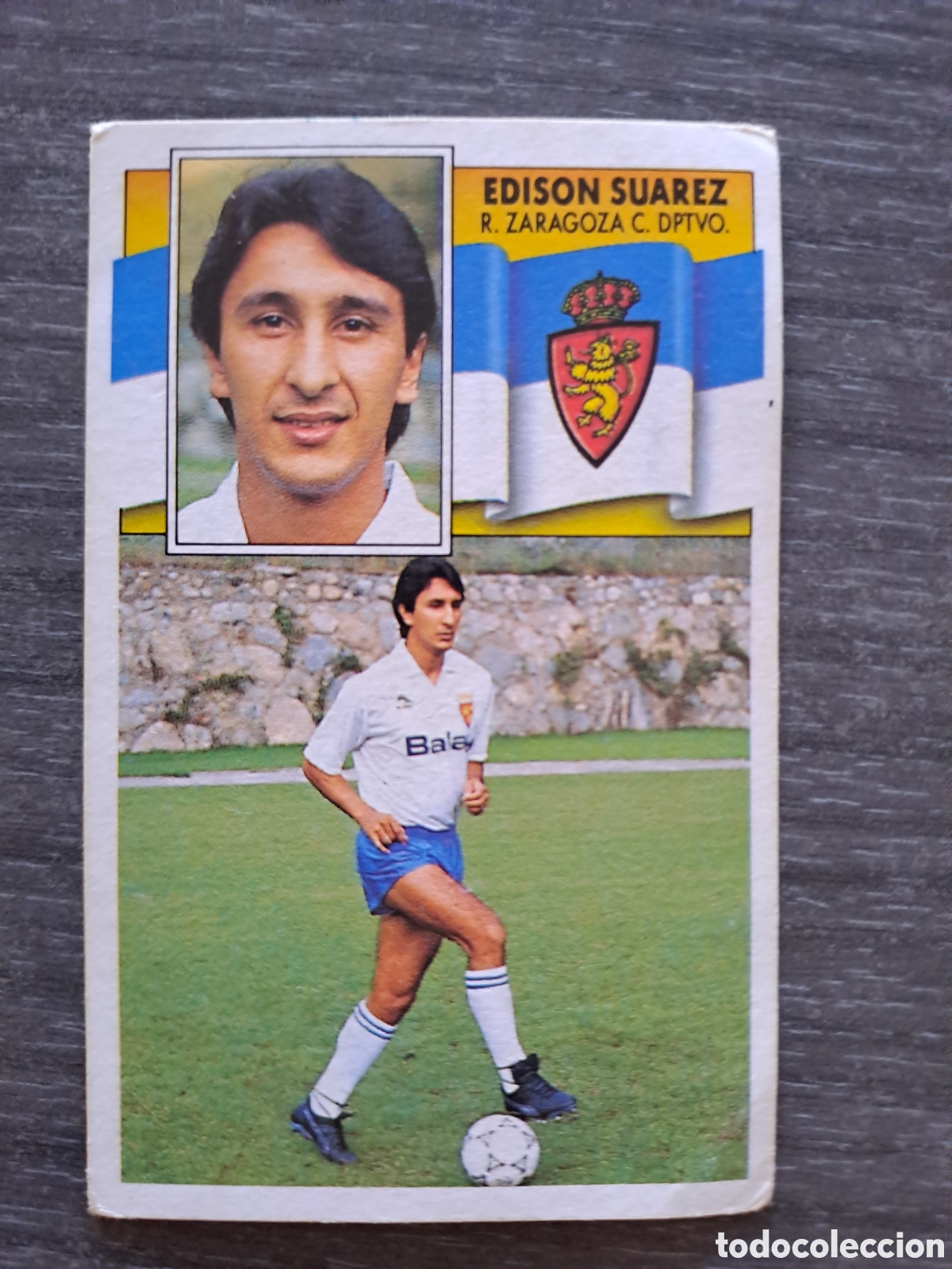 Cromos de f&uacute;tbol: Cromo fichaje original de Edison Su&aacute;rez, jugador del Real Zaragoza