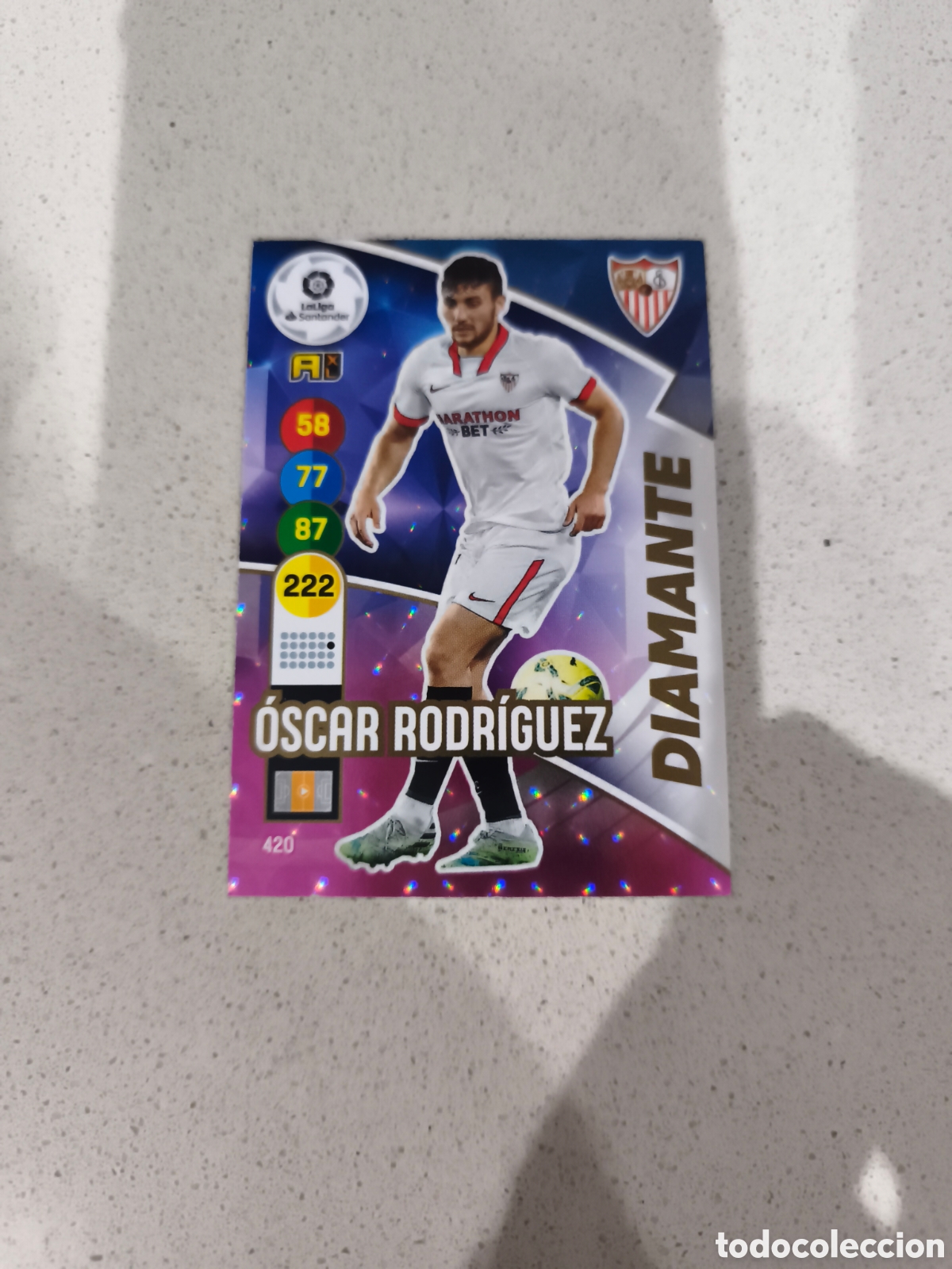 Cromos de f&uacute;tbol: CARTA DIAMANTE &Oacute;SCAR RODR&Iacute;GUEZ SEVILLA FC ADRENALYN XL 20/21