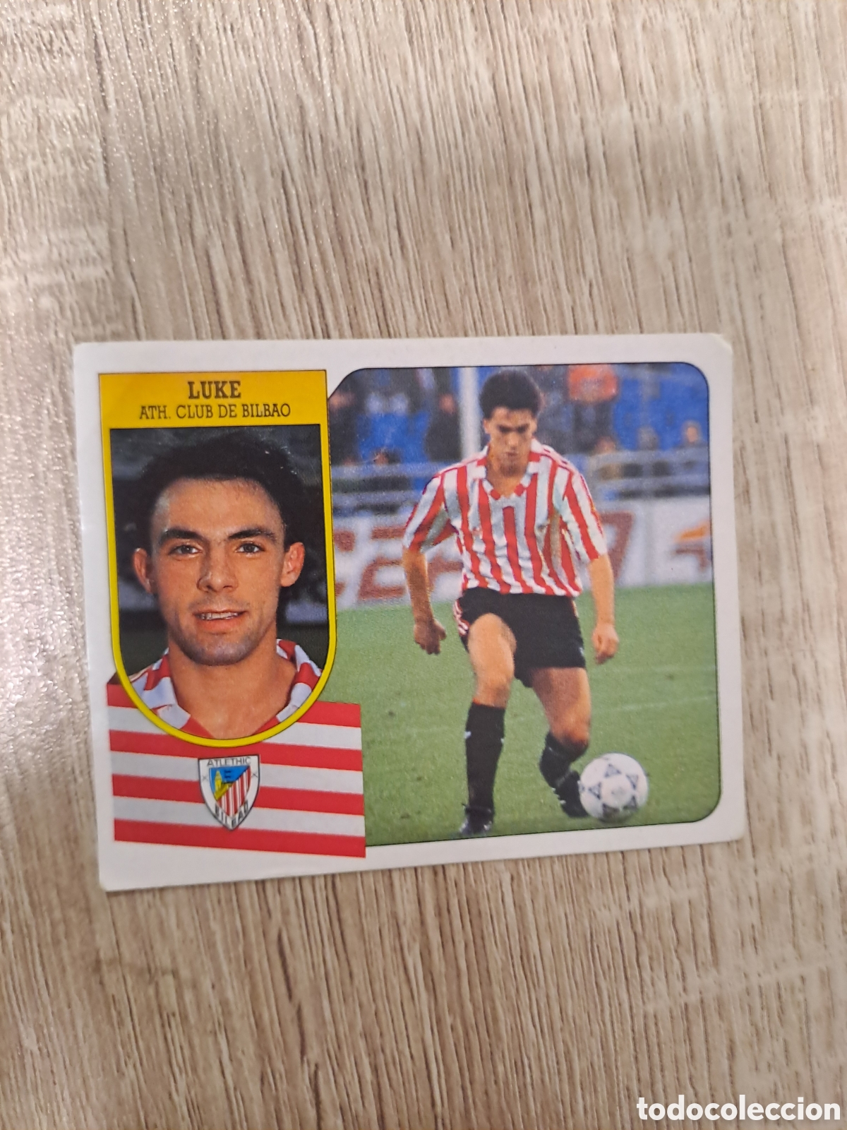 Cromos de f&uacute;tbol: LUKE ATHLETIC BILBAO LIGA ESTE 91-92 ADHESIVO Cromo original de Luke, jugador del Athletic Club
