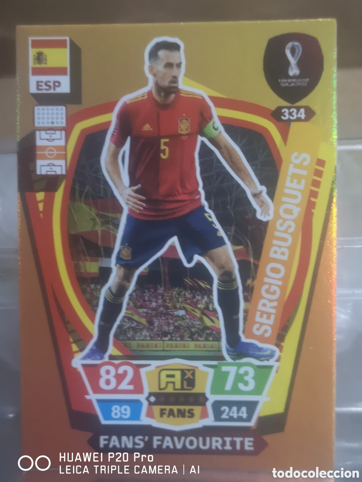 Cromos de f&uacute;tbol: ADRENALYN FIFA WORLD CUP MUNDIAL QATAR 2022 FANS FAVOURITE SERGIO BUSQUETS - ESPA&Ntilde;A 334