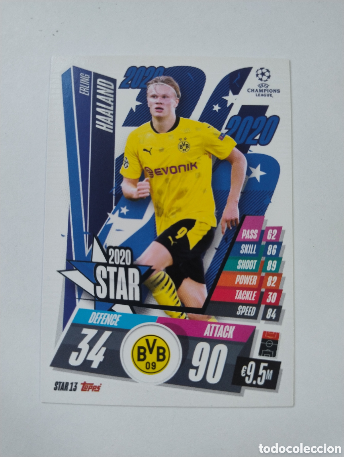 Cromos de f&uacute;tbol: STAR 13 - Haaland - Borussia Dortmund - Topps Match 2019 - 2020 Star