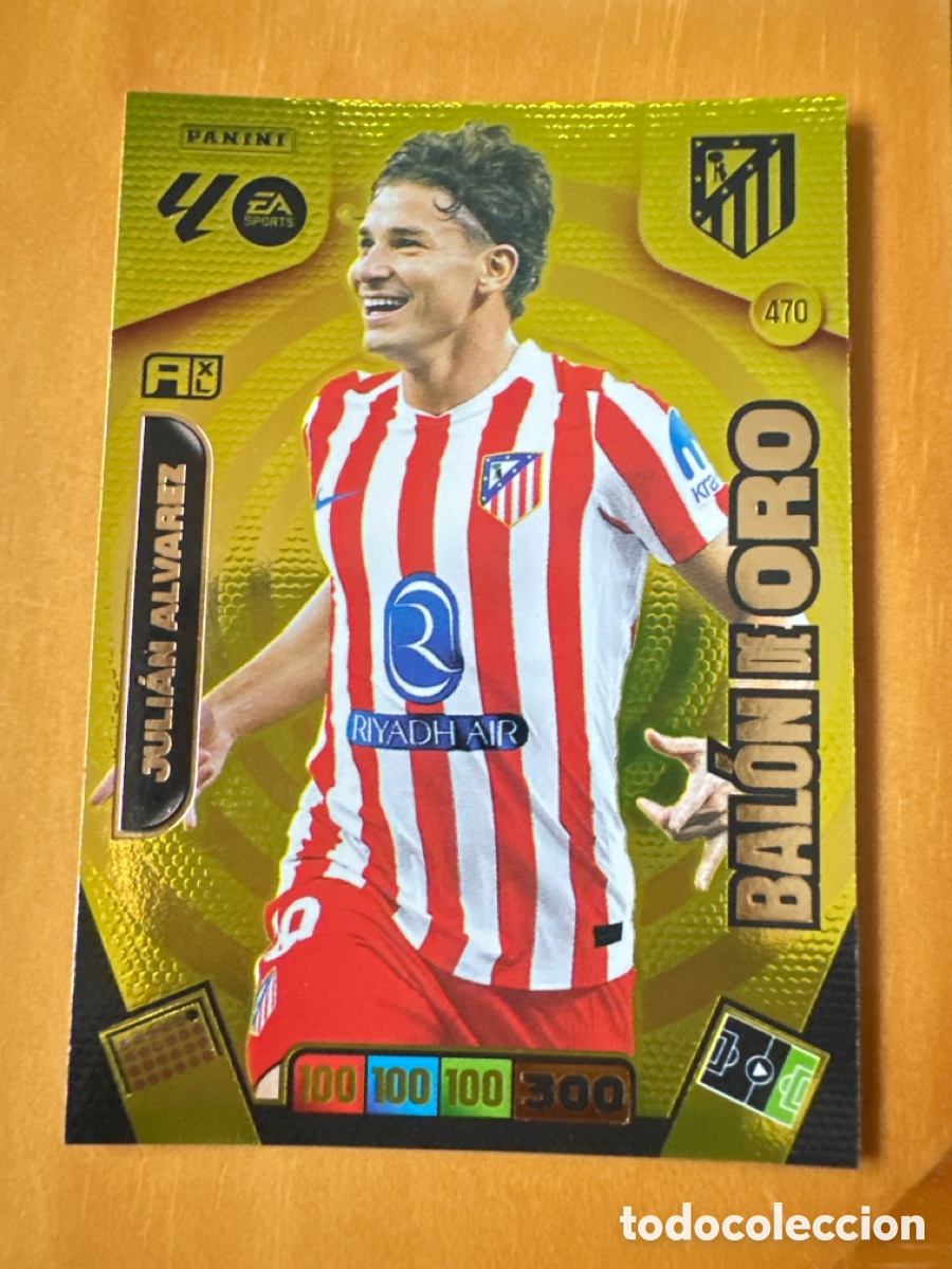 Cromos de f&uacute;tbol: 470 Juli&aacute;n &Aacute;lvarez, Atl&eacute;tico de Madrid, Bal&oacute;n de Oro, Panini Adrenalyn XL La Liga 2025 2026 25 26