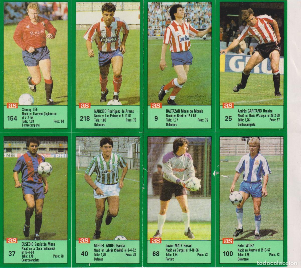 Cromos de f&uacute;tbol: CROMOS / PEGATINAS LOS ASES DE LA LIGA &ndash; REVISTA AX &ndash; TEMPORADA 1988-1989 - SAMMY LEE, NARCISO, BAL
