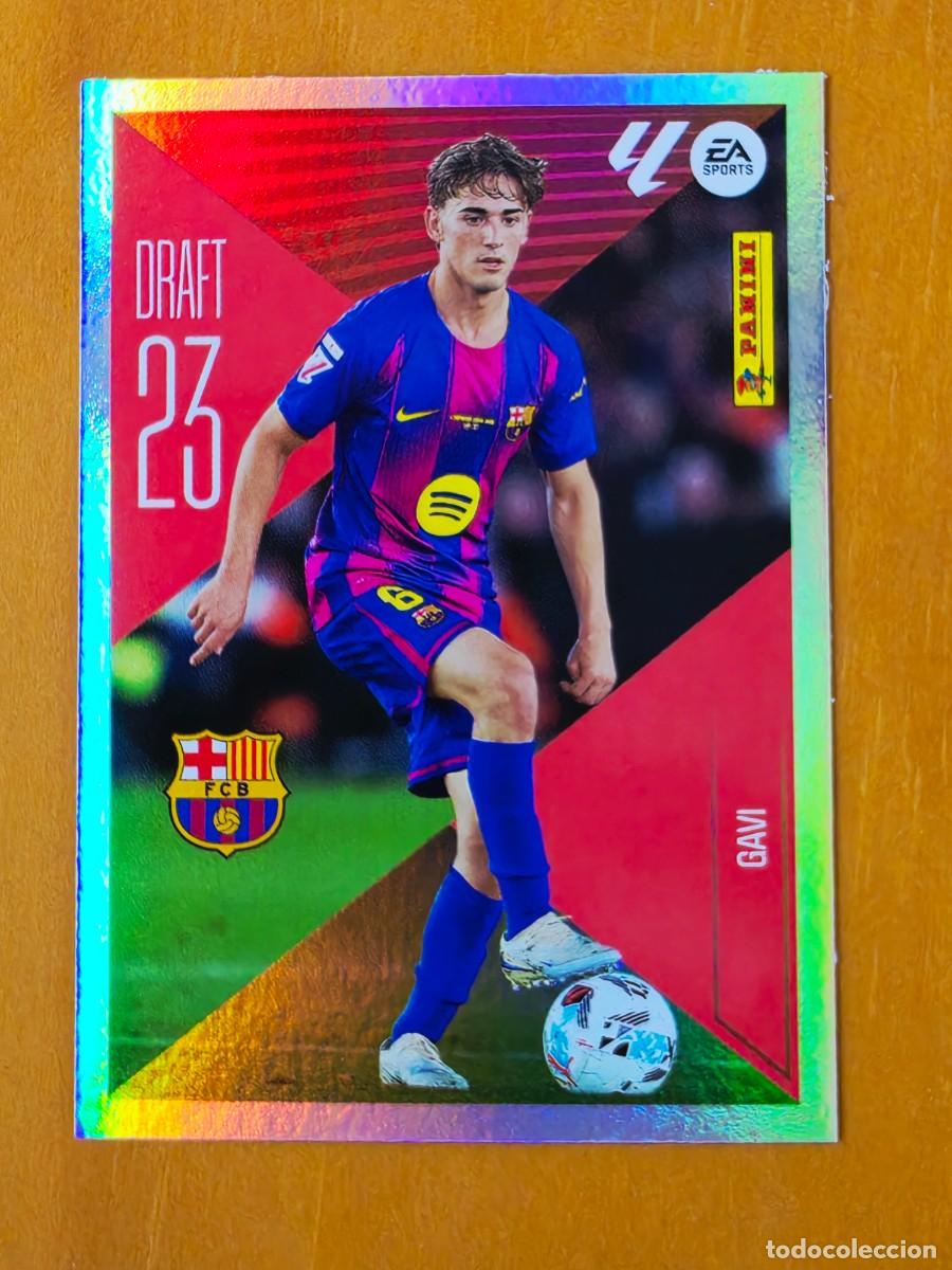 Cromos de f&uacute;tbol: 8 Gavi, FC Barcelona, Draft 23, Panini Ediciones Liga Este 2026 2027 26 27 sin pegar
