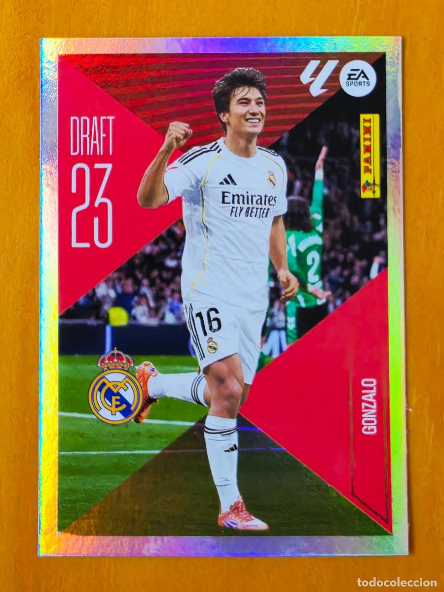 Cromos de f&uacute;tbol: 9 Gonzalo Garc&iacute;a, Real Madrid, Draft 23, Panini Ediciones Liga Este 2026 2027 26 27 sin pegar