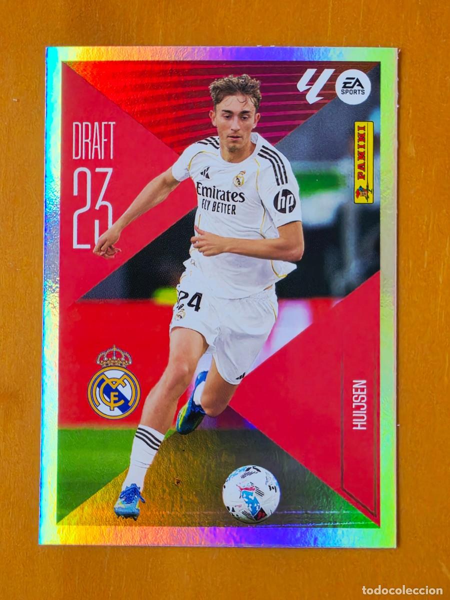 Cromos de f&uacute;tbol: 10 Dean Huijsen, Real Madrid, Draft 23, Panini Ediciones Liga Este 2026 2027 26 27 sin pegar