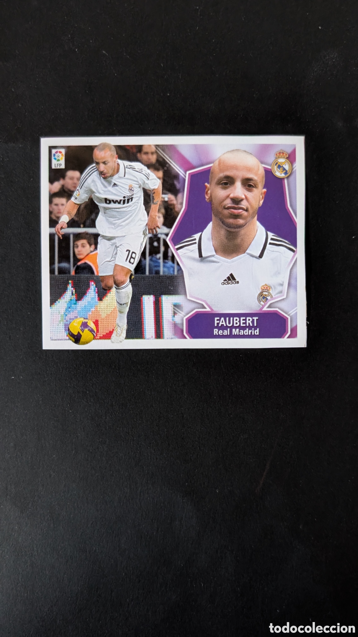Cromos de f&uacute;tbol: FAUBERT REAL MADRID MERCADO INVIERNO AMPLIACION LIGA ESTE 2008/09 08 09 NUNCA PEGADO