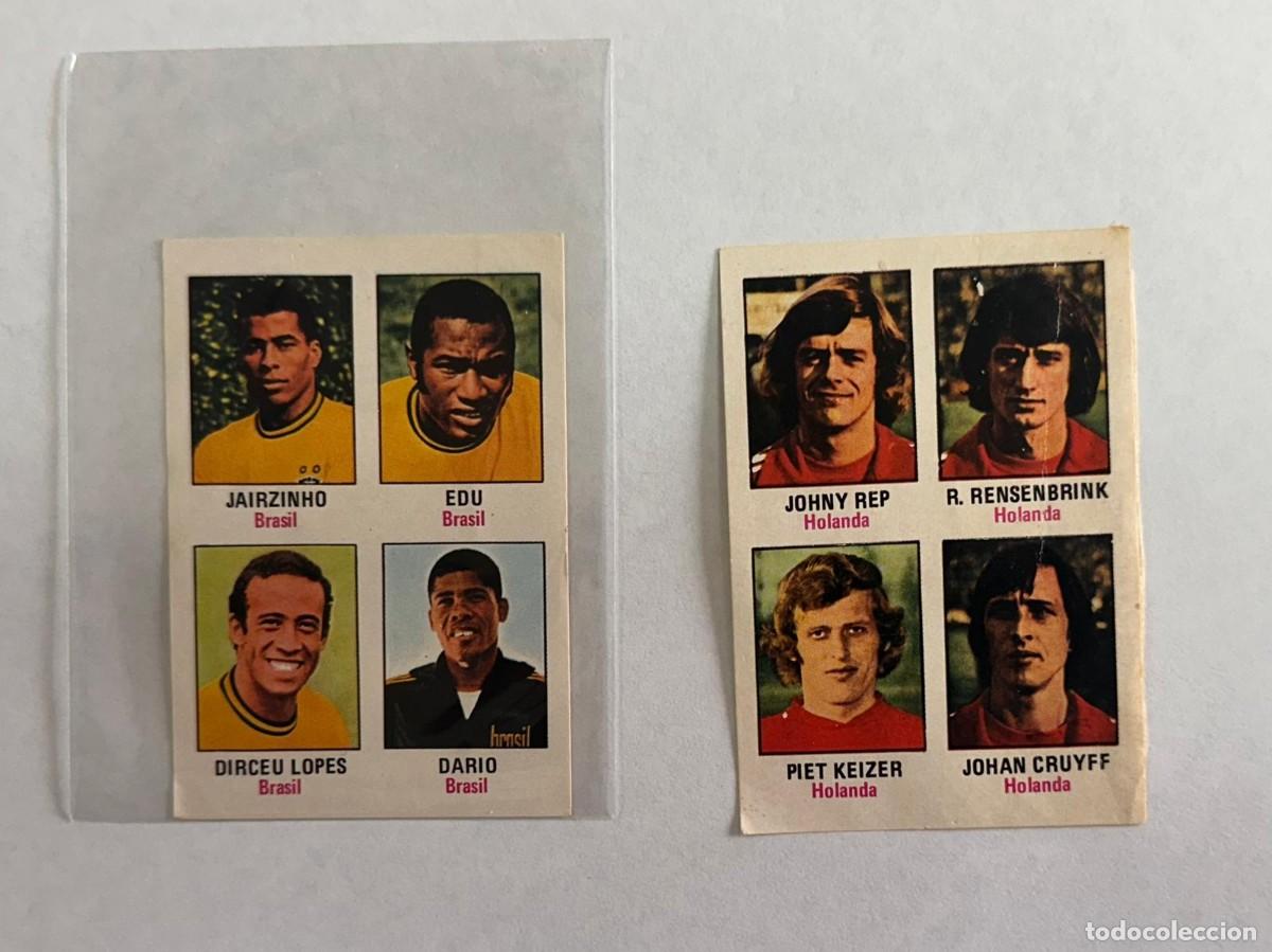 Cromos de f&uacute;tbol: Lote 2 Cromos Panel Editorial Fher Munich 1974 Cruyff despegado