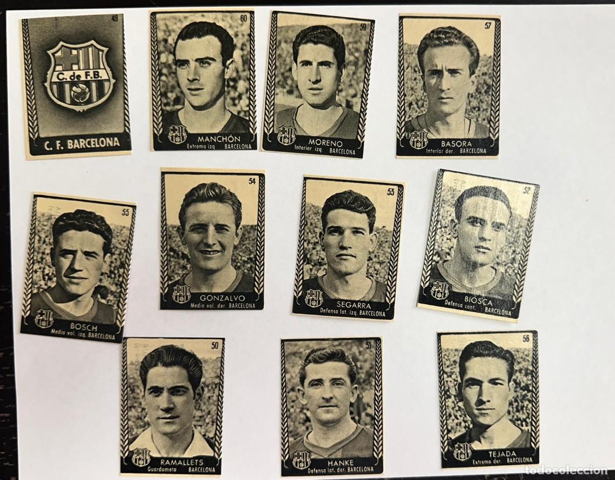 Cromos de f&uacute;tbol: Lote 11 Cromos FC Barcelona Caramelos Turmo 1953 54