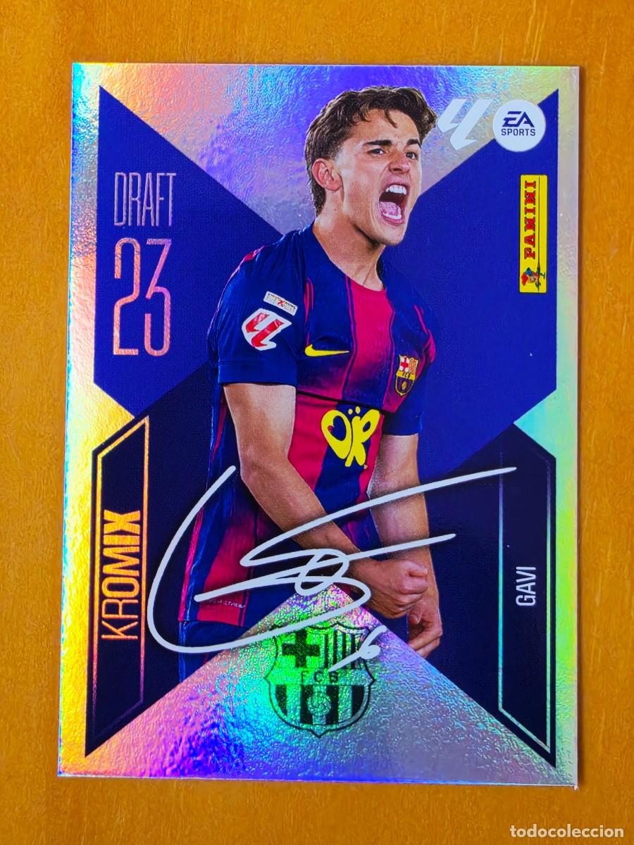Cromos de f&uacute;tbol: K8 Gavi, FC Barcelona, Kromix aut&oacute;grafo, Draft 23, Panini Ediciones Liga Este 2026 2027 26 27