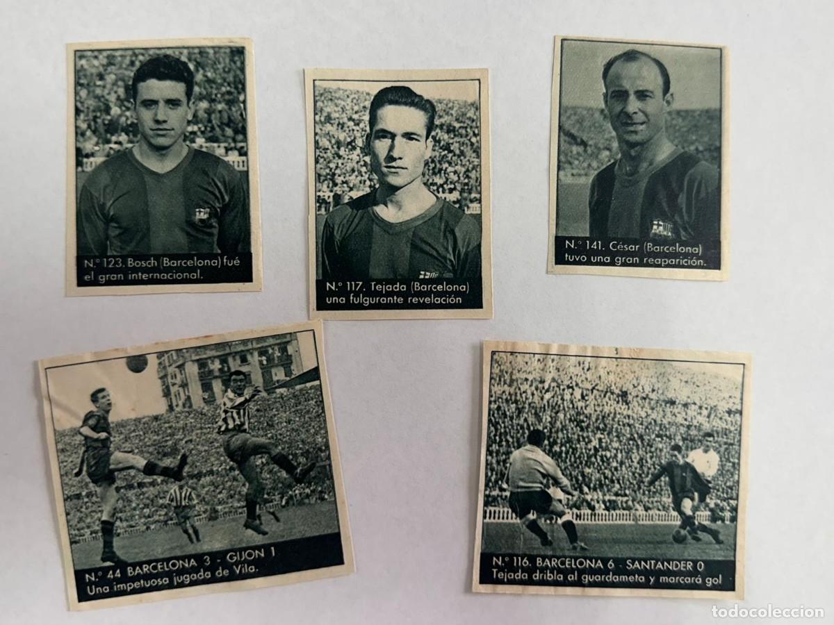 Cromos de f&uacute;tbol: Lote 5 Cromos FC Barcelona Editorial Bruguera 1953