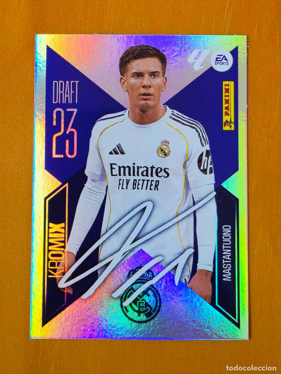 Cartes &agrave; collectionner de Football: K16 Mastantuono, Real Madrid, Kromix aut&oacute;grafo Draft 23, Panini Ediciones Liga Este 2026 2027 26 27