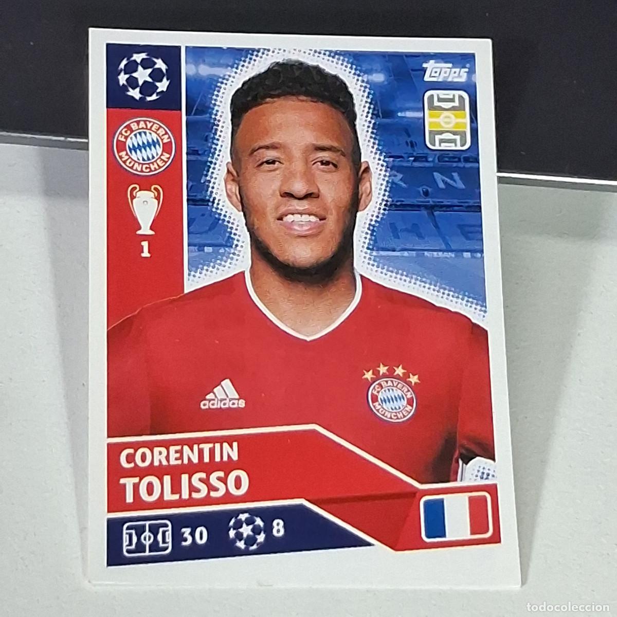 Cartes &agrave; collectionner de Football: A41 BAY12 CORENTIN TOLISSO BAY 12 BAYERN MUNCHEN MUNIQUE UEFA LEAGUE STICKER 2020 2021 20 21 TOPPS