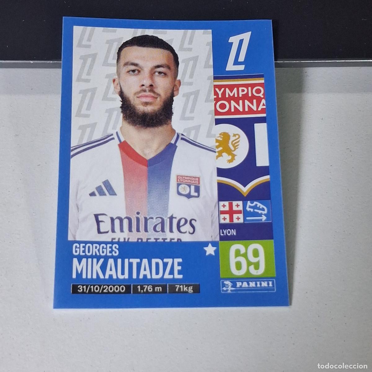 Cartes &agrave; collectionner de Football: B43 200 GEORGES MIKAUTADZE OLYMPIQUE LYON CROMO PANINI LIGUE 1 FOOT 24-25 LIGA FRANCIA 2024-2025