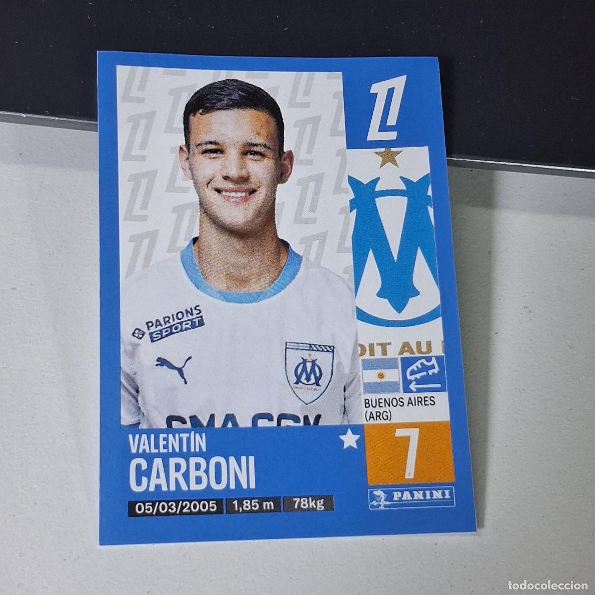 Cromos de f&uacute;tbol: B43 223 VALENTIN CARBONI OLYMPIQUE MARSELLA CROMO PANINI LIGUE 1 FOOT 24-25 LIGA FRANCIA 2024-2025
