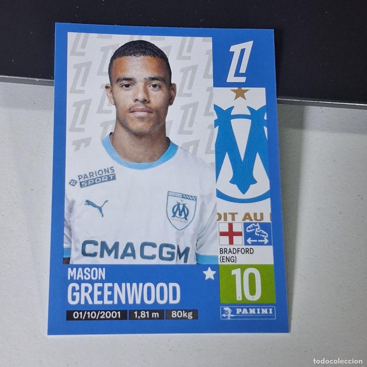 Cromos de f&uacute;tbol: B43 230 MASON GREENWOOD OLYMPIQUE MARSELLA CROMO PANINI LIGUE 1 FOOT 24-25 LIGA FRANCIA 2024-2025