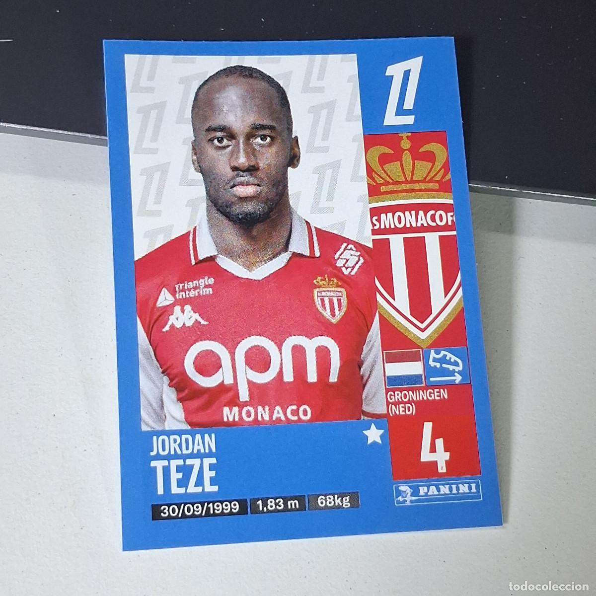Cromos de f&uacute;tbol: B43 247 JORDAN TEZE MONACO CROMO PANINI LIGUE 1 FOOT 24-25 LIGA FRANCIA 2024-2025