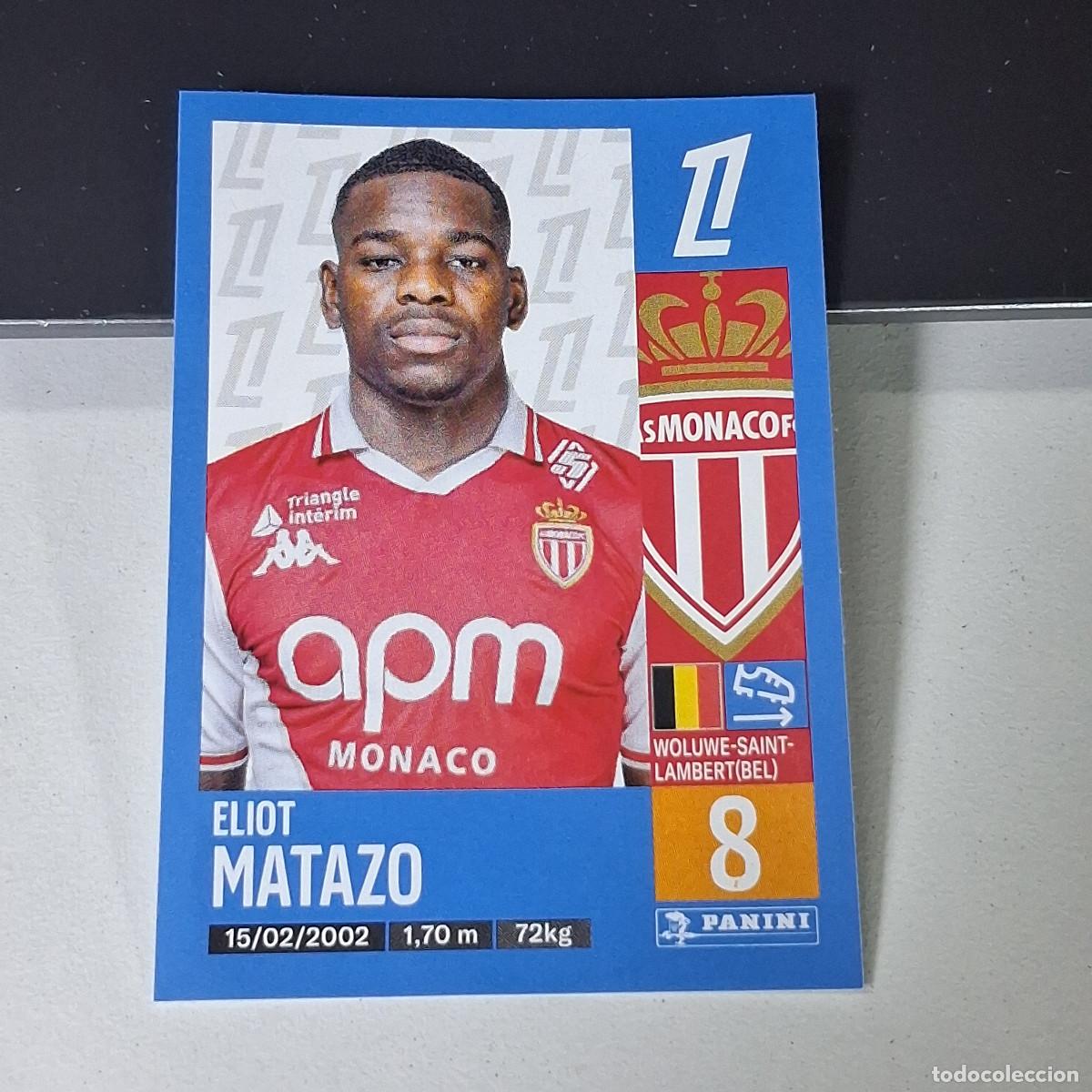 Cromos de f&uacute;tbol: B43 254 ELIOT MATAZO MONACO CROMO PANINI LIGUE 1 FOOT 24-25 LIGA FRANCIA 2024-2025