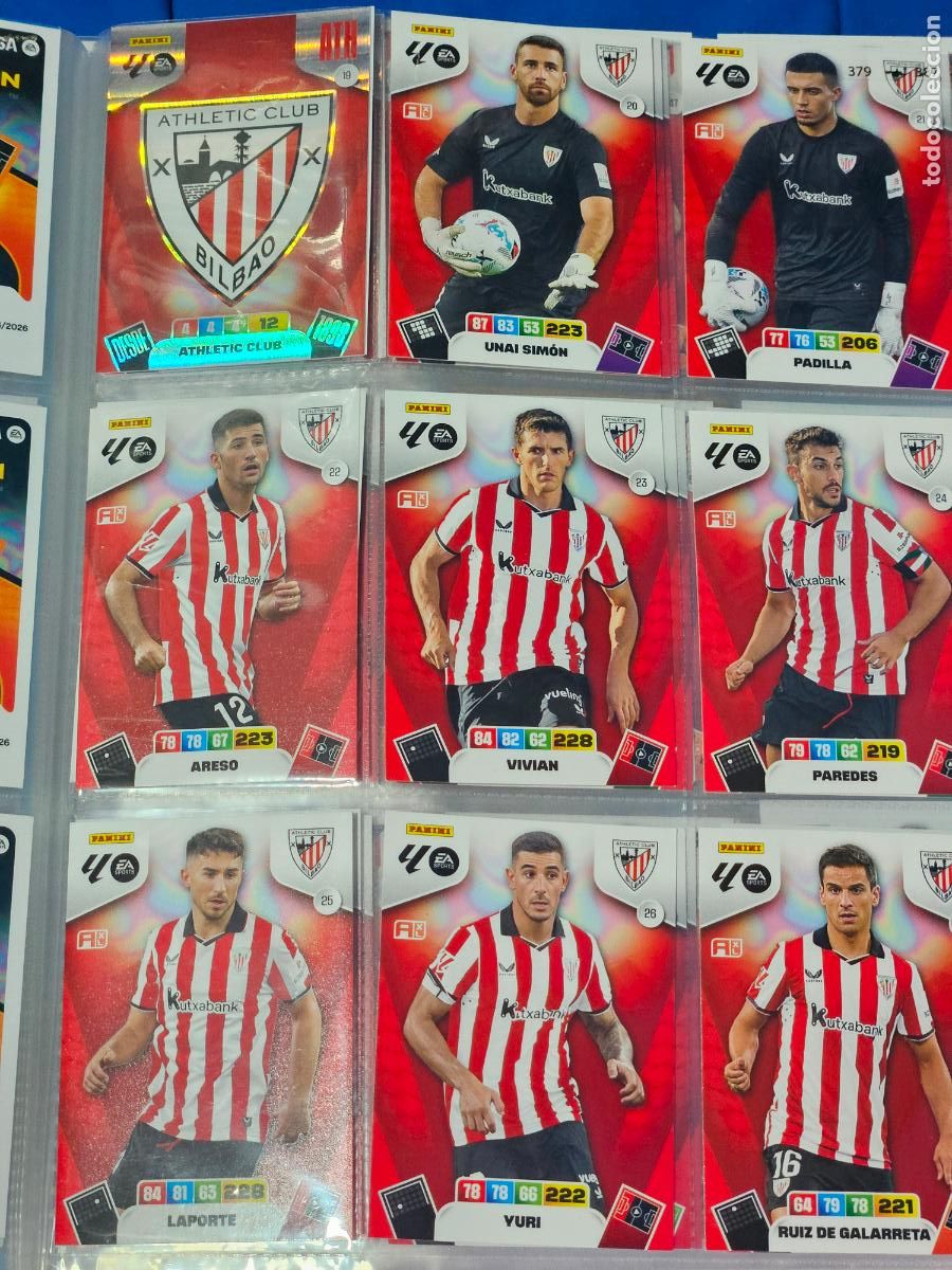 Cromos de f&uacute;tbol: ADRENALYN 2025 2026 - ATHLETIC DE BILBAO - EQUIPO - 20 FICHAS CROMOS - 25 26