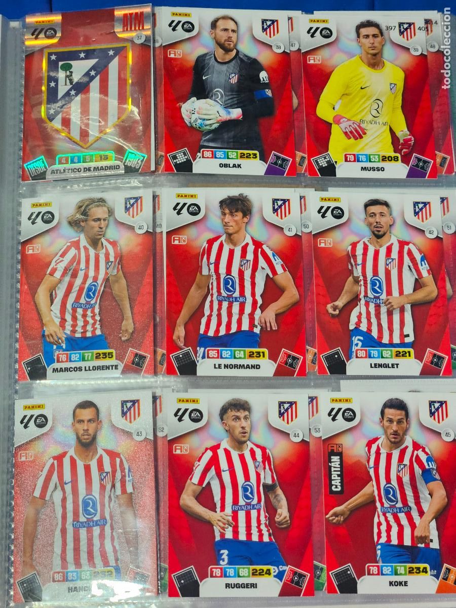 Figurine di Calcio: ADRENALYN 2025 2026 - ATLETICO DE MADID - EQUIPO - 23 FICHAS CROMOS - 25 26