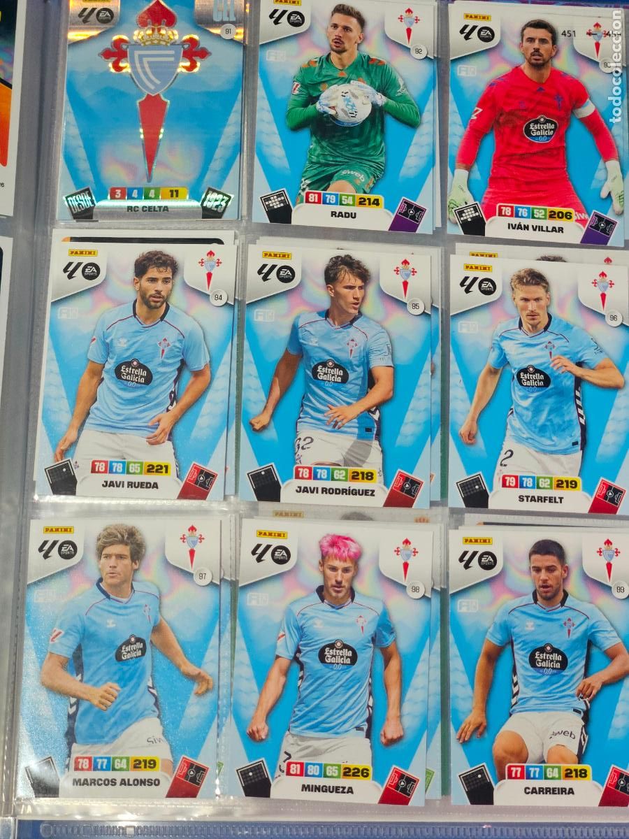 Cromos de f&uacute;tbol: ADRENALYN 2025 2026 - REAL CELTA - EQUIPO - 23 FICHAS CROMOS - 25 26