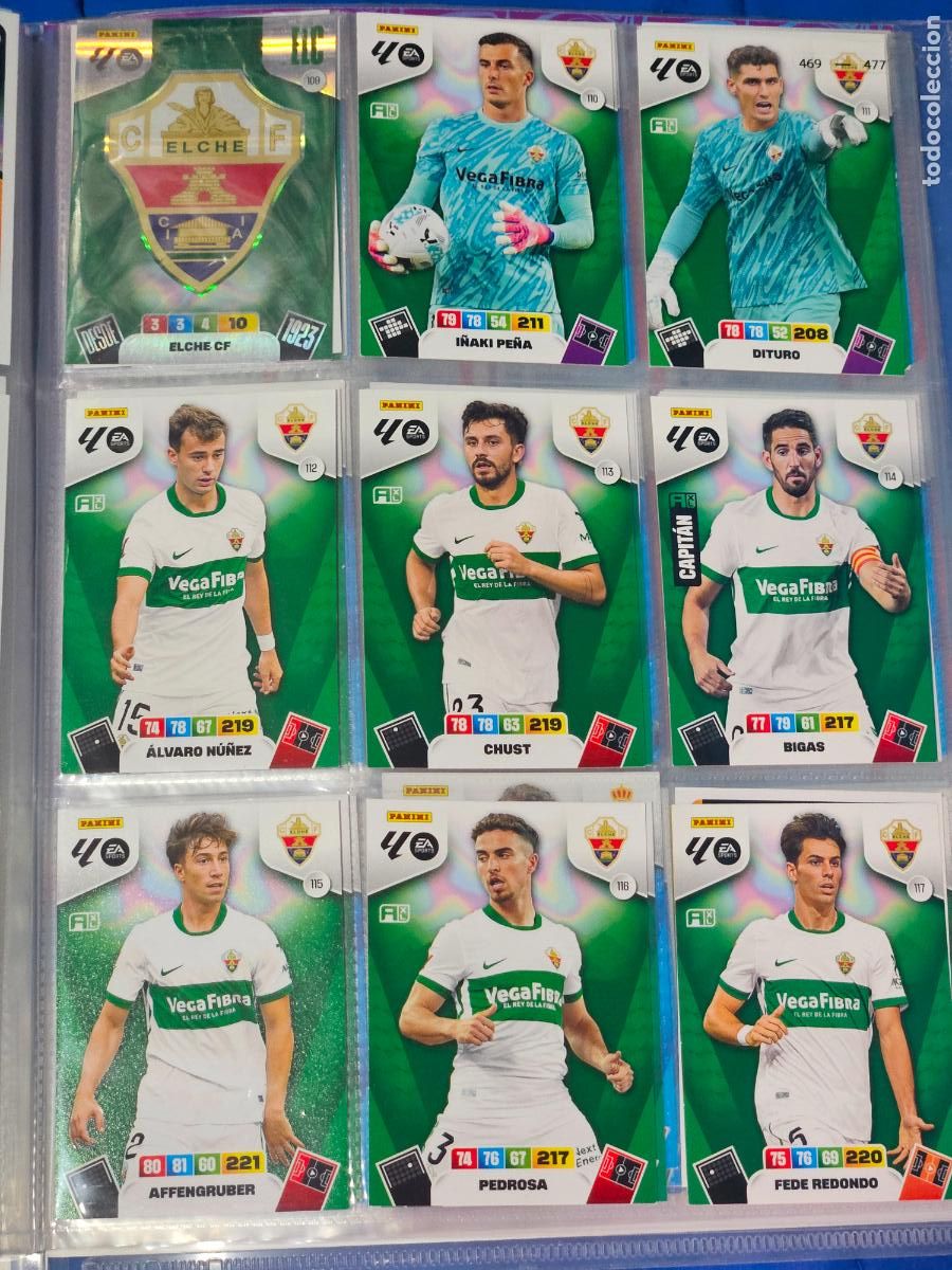 Cromos de f&uacute;tbol: ADRENALYN 2025 2026 - ELCHE - EQUIPO - 22 FICHAS CROMOS - 25 26