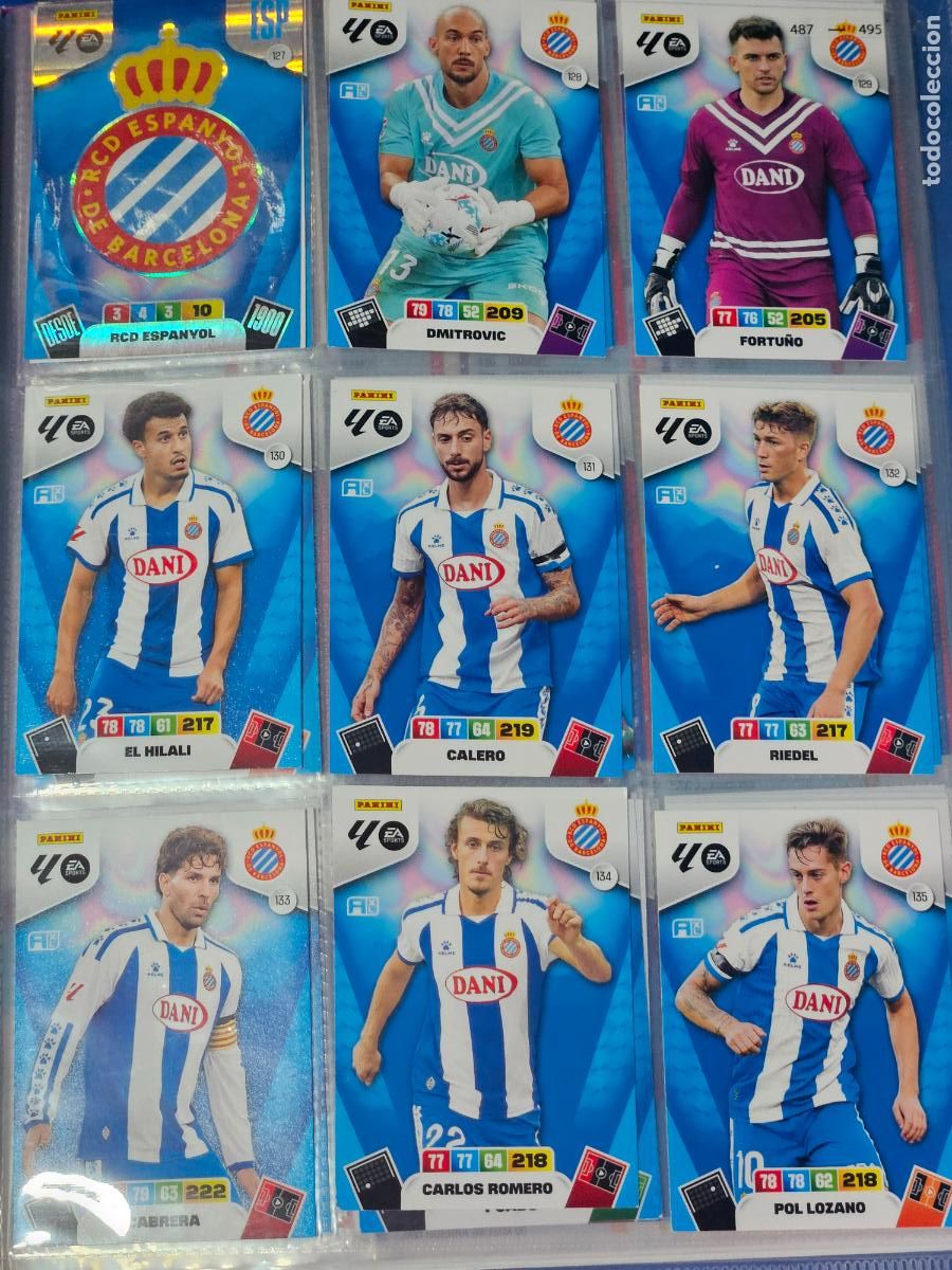 Football Stickers: ADRENALYN 2025 2026 - ESPANYOL - EQUIPO - 21 FICHAS CROMOS - 25 26