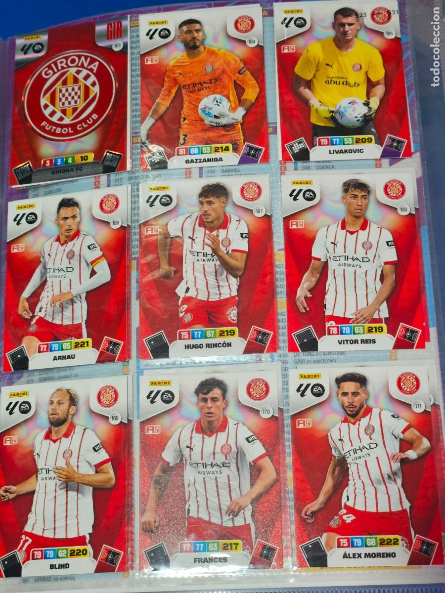 Cromos de f&uacute;tbol: ADRENALYN 2025 2026 - GIRONA - EQUIPO - 22 FICHAS CROMOS - 25 26