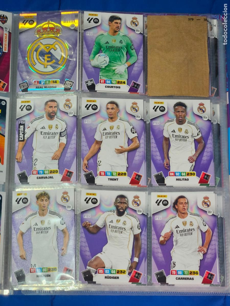 Cromos de f&uacute;tbol: ADRENALYN 2025 2026 - REAL MADRID - EQUIPO - 19 FICHAS CROMOS - 25 26