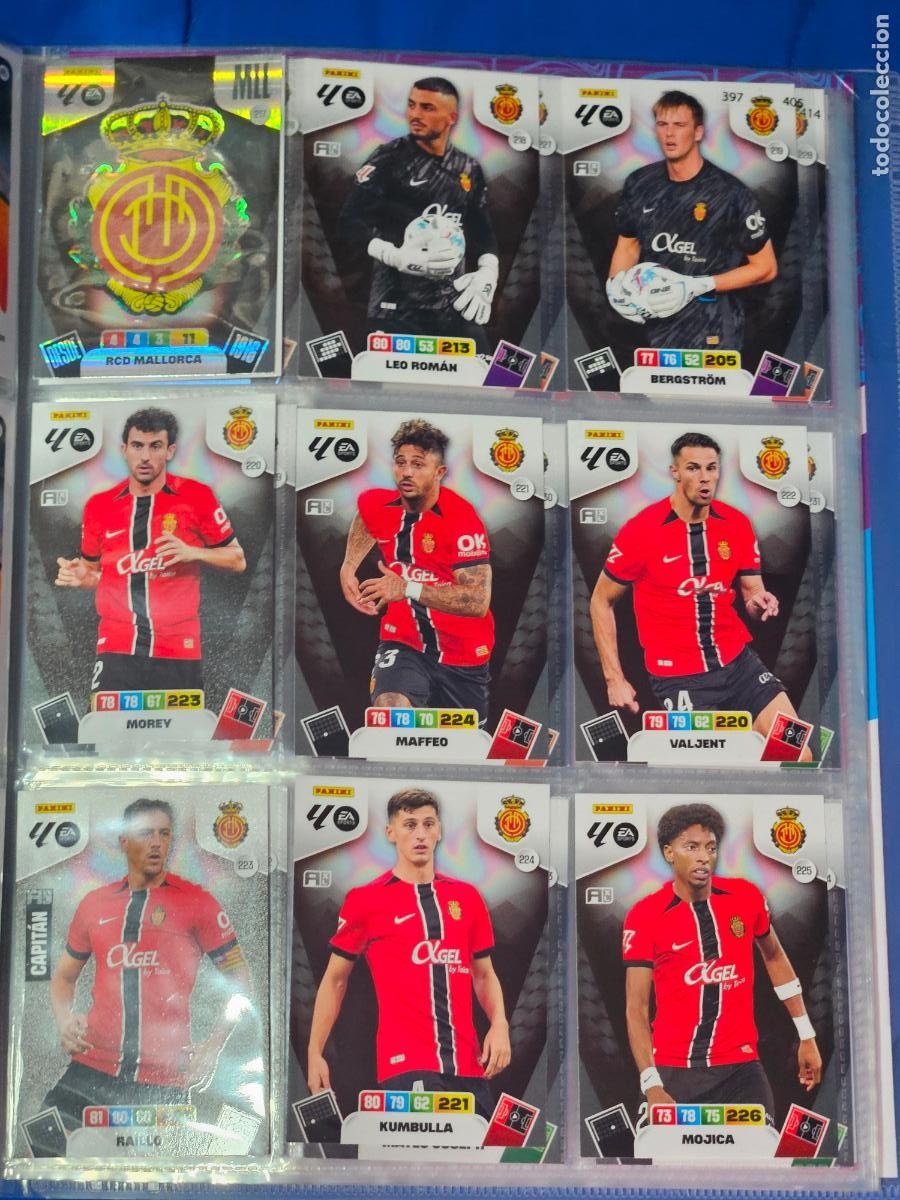Cromos de f&uacute;tbol: ADRENALYN 2025 2026 - MALLORCA - EQUIPO - 20 FICHAS CROMOS - 25 26
