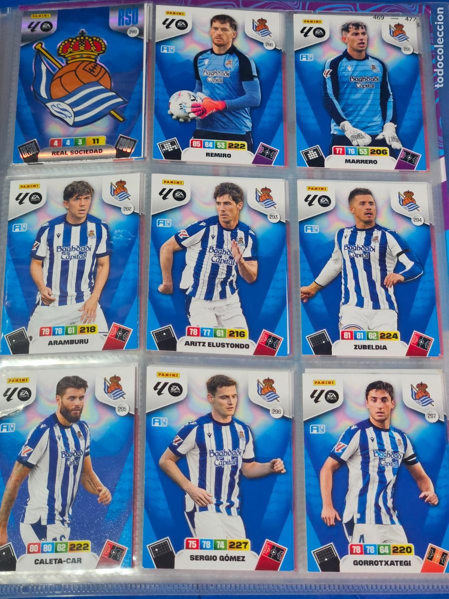 Cromos de f&uacute;tbol: ADRENALYN 2025 2026 - REAL SOCIEDAD - EQUIPO - 20 FICHAS CROMOS - 25 26