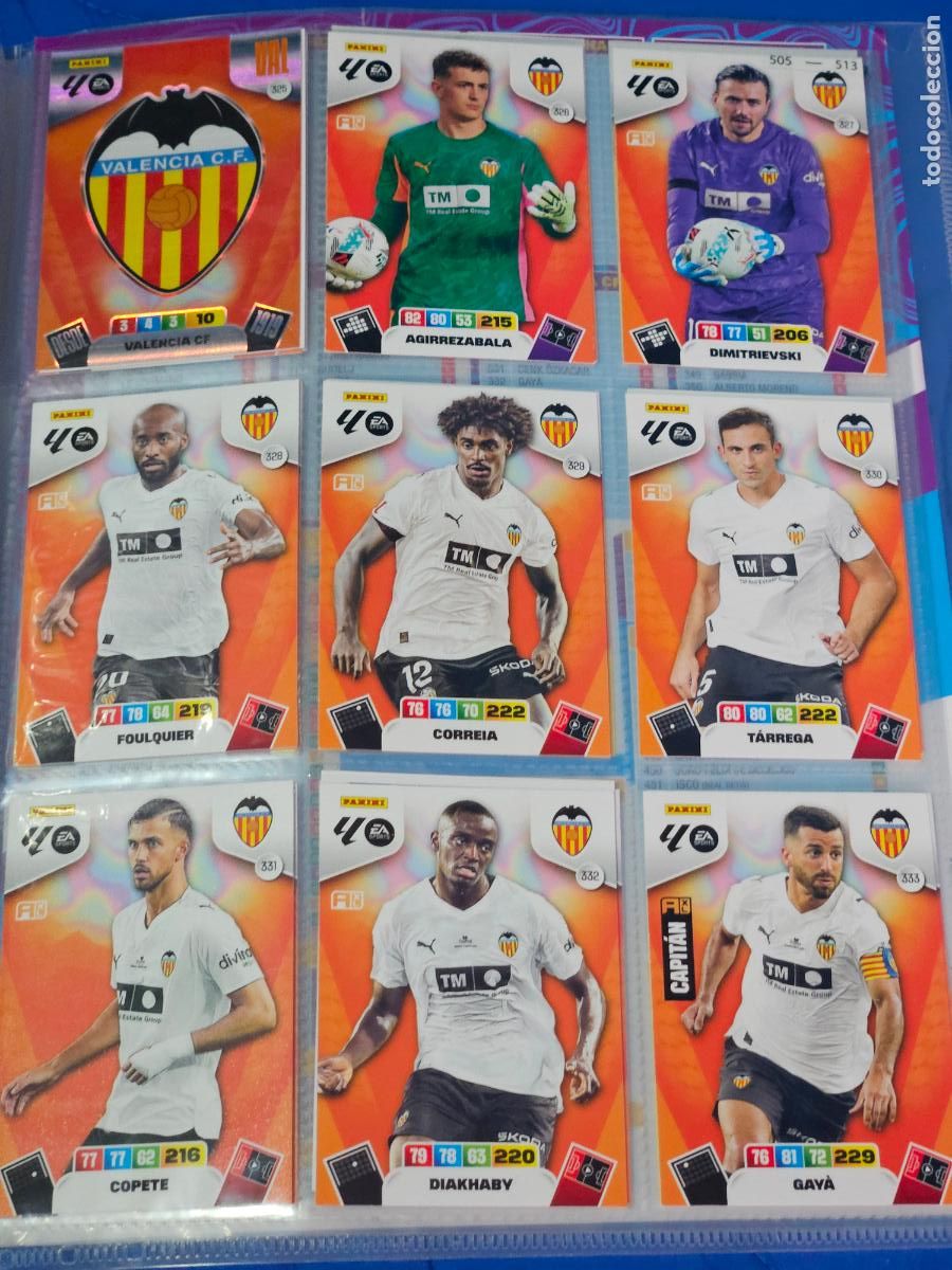 Cromos de f&uacute;tbol: ADRENALYN 2025 2026 - VALENCIA - EQUIPO - 22 FICHAS CROMOS - 25 26