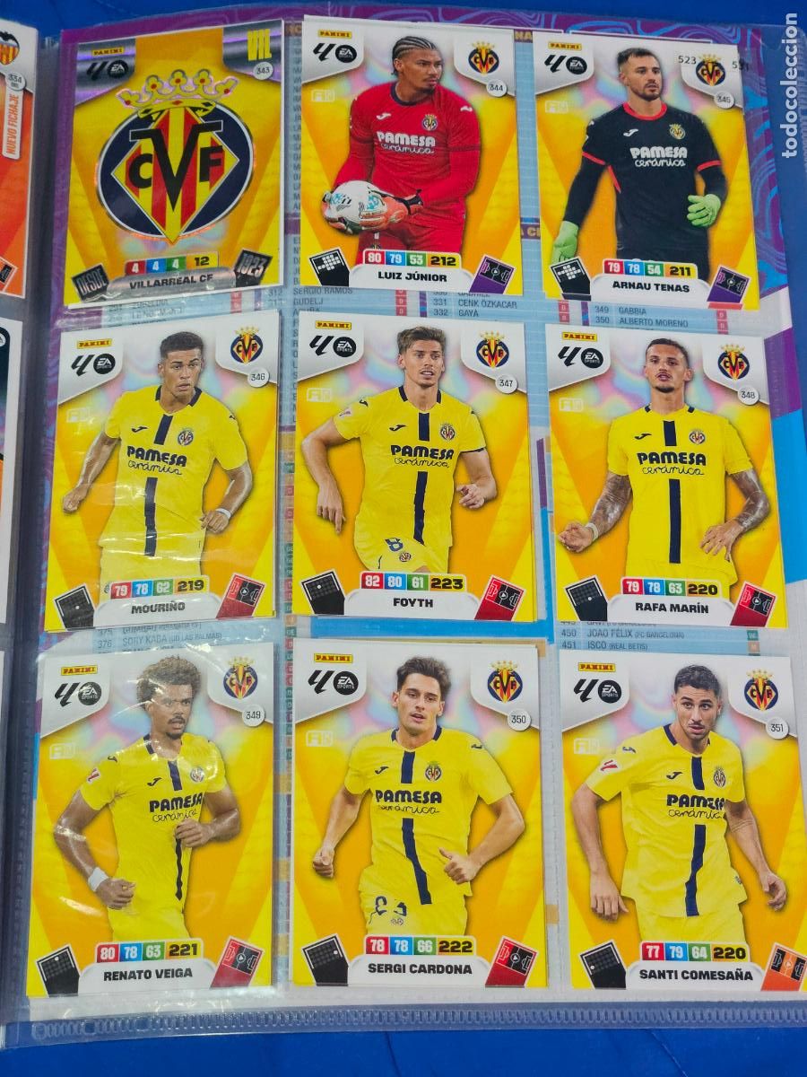 Cromos de f&uacute;tbol: ADRENALYN 2025 2026 - VILLARREAL - EQUIPO - 22 FICHAS CROMOS - 25 26