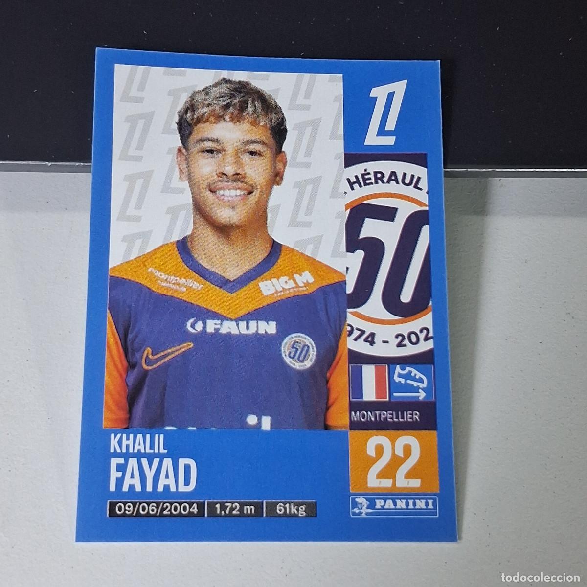 Cromos de f&uacute;tbol: B43 279 KHALIL FAYAD MONTPELLIER CROMO PANINI LIGUE 1 FOOT 24-25 LIGA FRANCIA 2024-2025