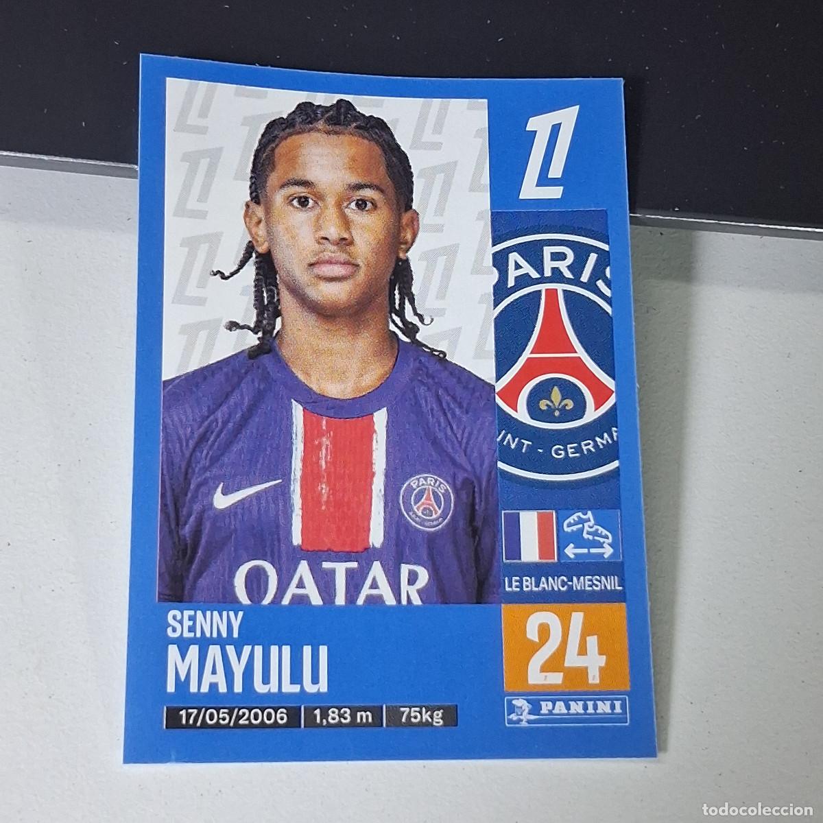 Cartes &agrave; collectionner de Football: B43 363 SENNY MAYULU PARIS SAINT GERMAIN PSG CROMO PANINI LIGUE 1 FOOT 24-25 LIGA FRANCIA 2024-2025