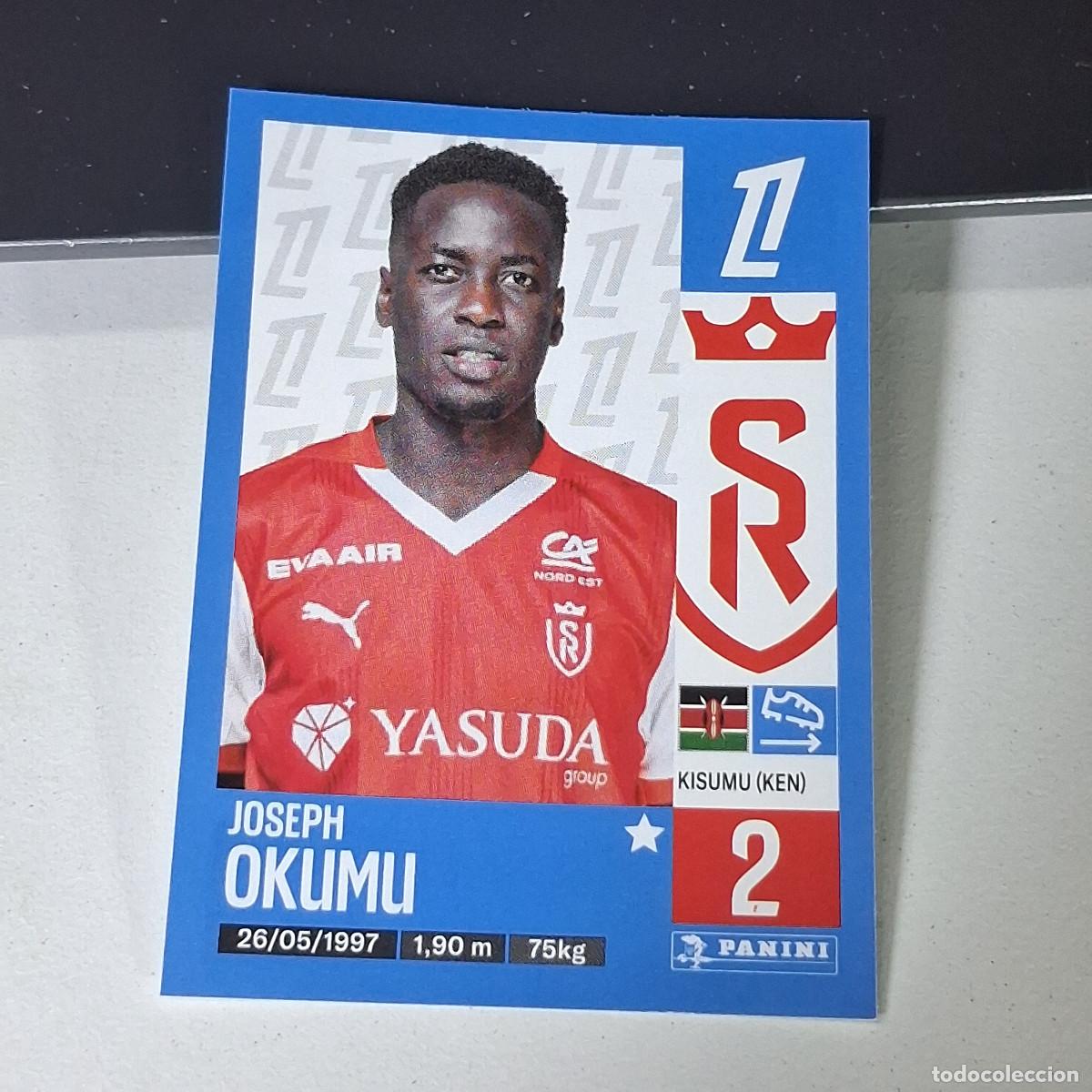 Cromos de Futebol: B43 387 JOSEPH OKUMU STADE DE REIMS CROMO PANINI LIGUE 1 FOOT 24-25 LIGA FRANCIA 2024-2025