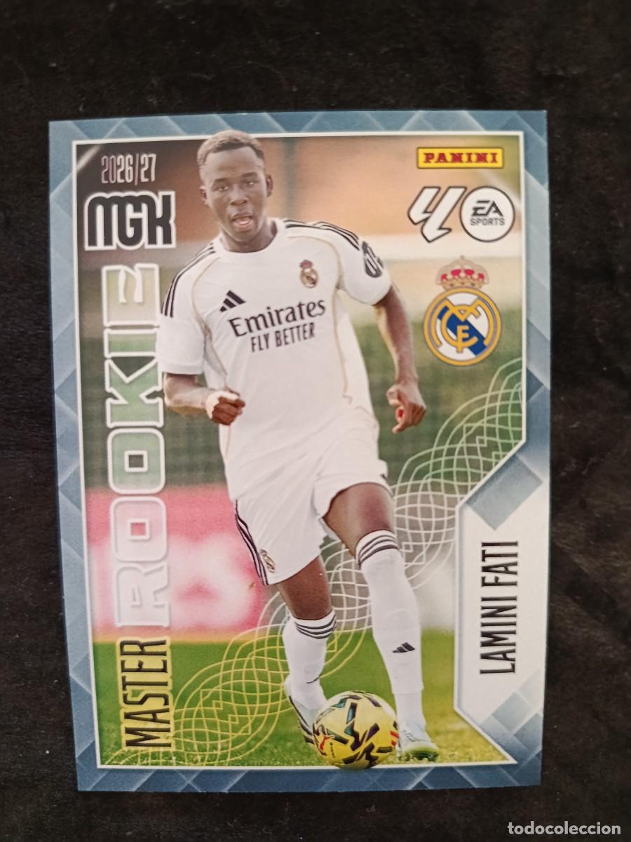 Cromos de f&uacute;tbol: MGK 2026/27 MEGACRACKS PANINI. #416 LAMINI FATI &rdquo;MASTER ROOKIE&rdquo;. R.MADRID
