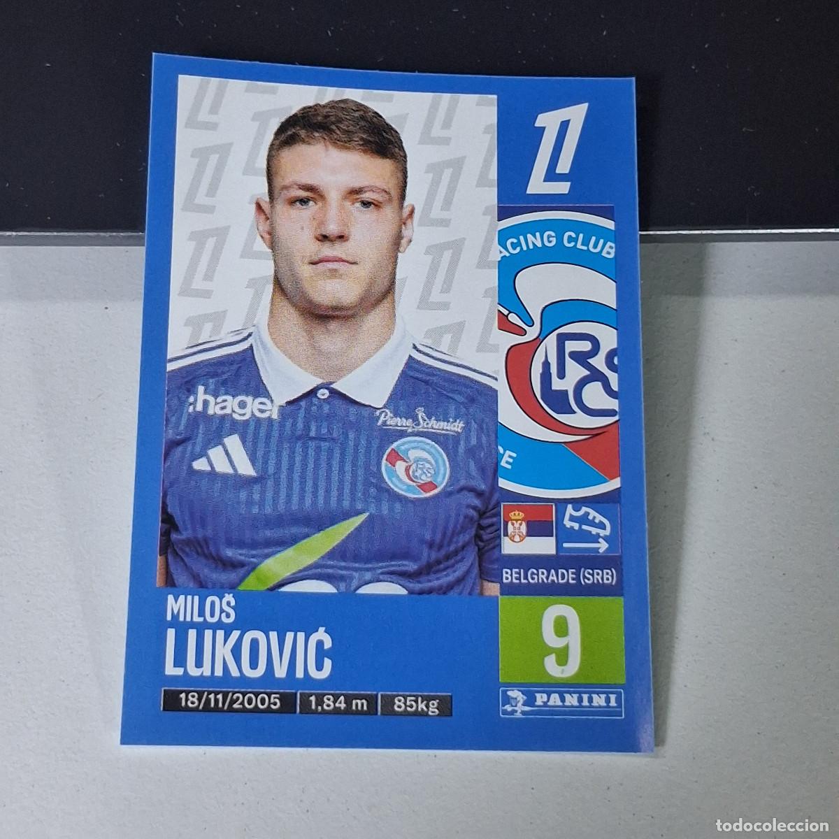 Cartes &agrave; collectionner de Football: B43 482 MILOS LUKOVIC STRASBOURG CROMO PANINI LIGUE 1 FOOT 24-25 LIGA FRANCIA 2024-2025