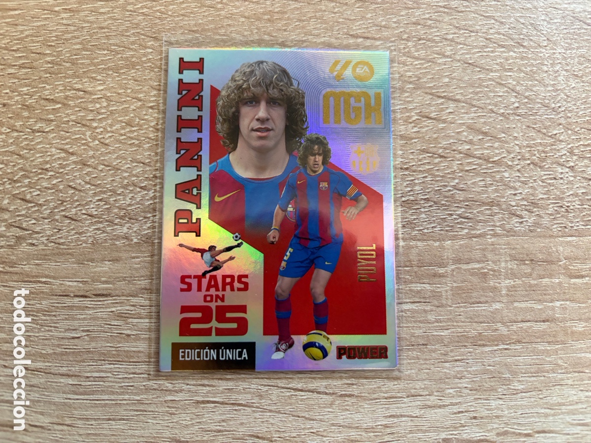 Cromos de f&uacute;tbol: PUYOL STARS ON 25 EDICION UNICA POWER BOX PREMIUM MEGACRACKS MGK 2026 2027 26 27 BARCELONA