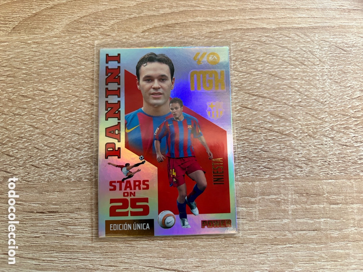 Cromos de f&uacute;tbol: INIESTA STARS ON 25 EDICION UNICA POWER BOX PREMIUM MEGACRACKS MGK 2026 2027 26 27 BARCELONA