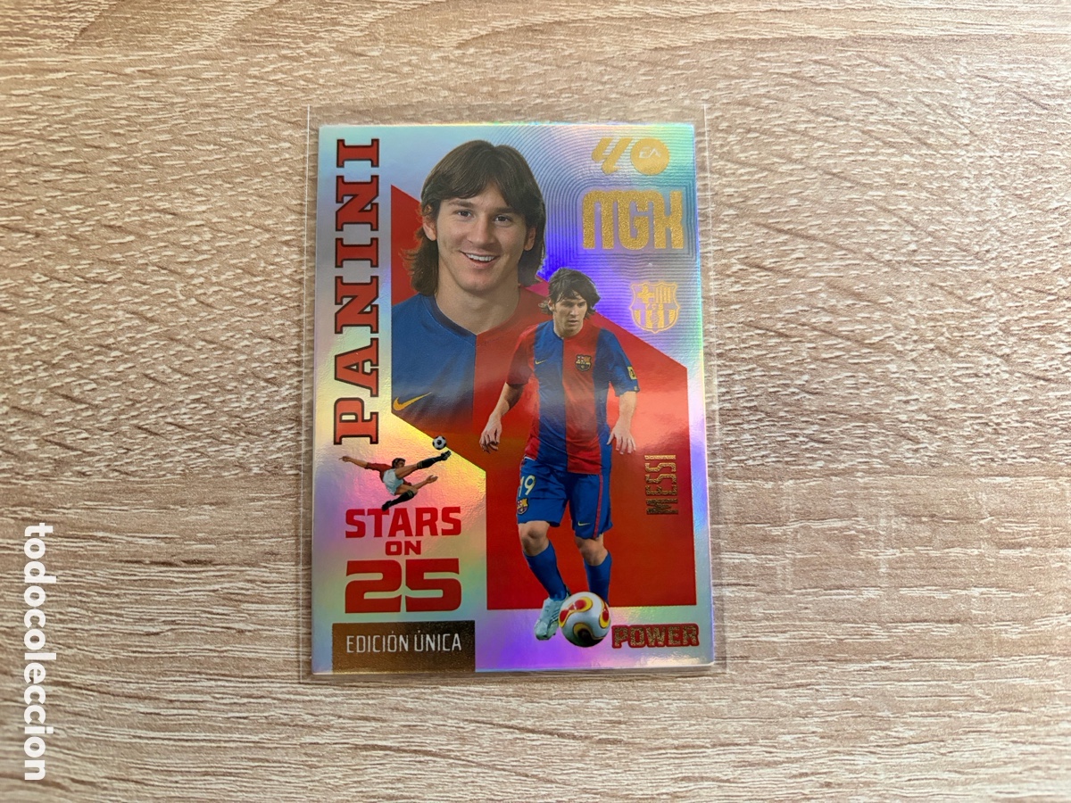 Cromos de f&uacute;tbol: MESSI STARS ON 25 EDICION UNICA POWER BOX PREMIUM MEGACRACKS MGK 2026 2027 26 27 BARCELONA